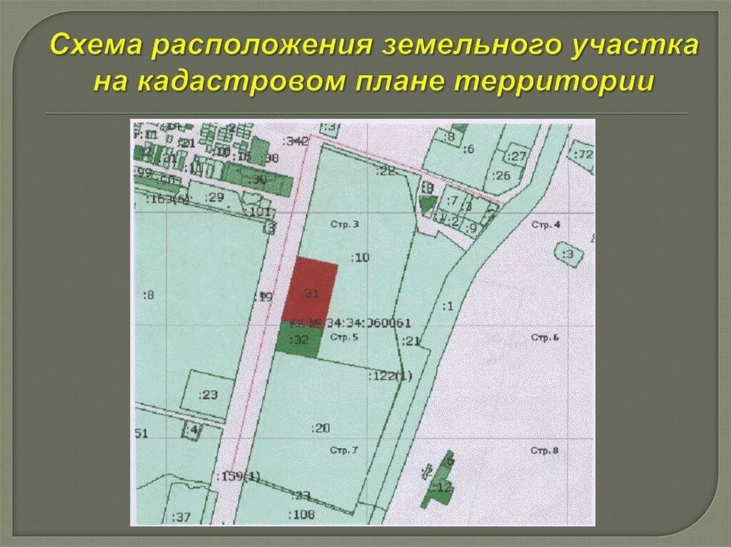 Утверждение схемы расположения земельного участка на кадастровом плане или кадастровой карте соответствующей территории.